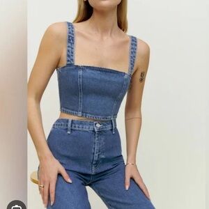reformation Sunny denim set TOP ONLY